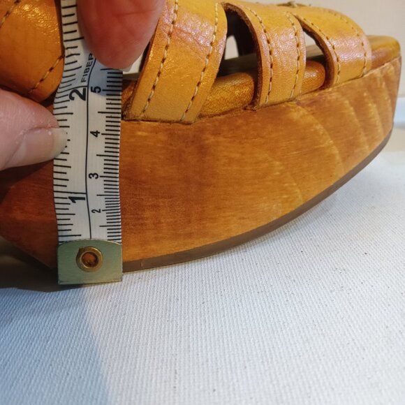 BED STU Fontella Mango Multi Leather Platform Sandal 9.5 Excellent - Picture 9 of 12